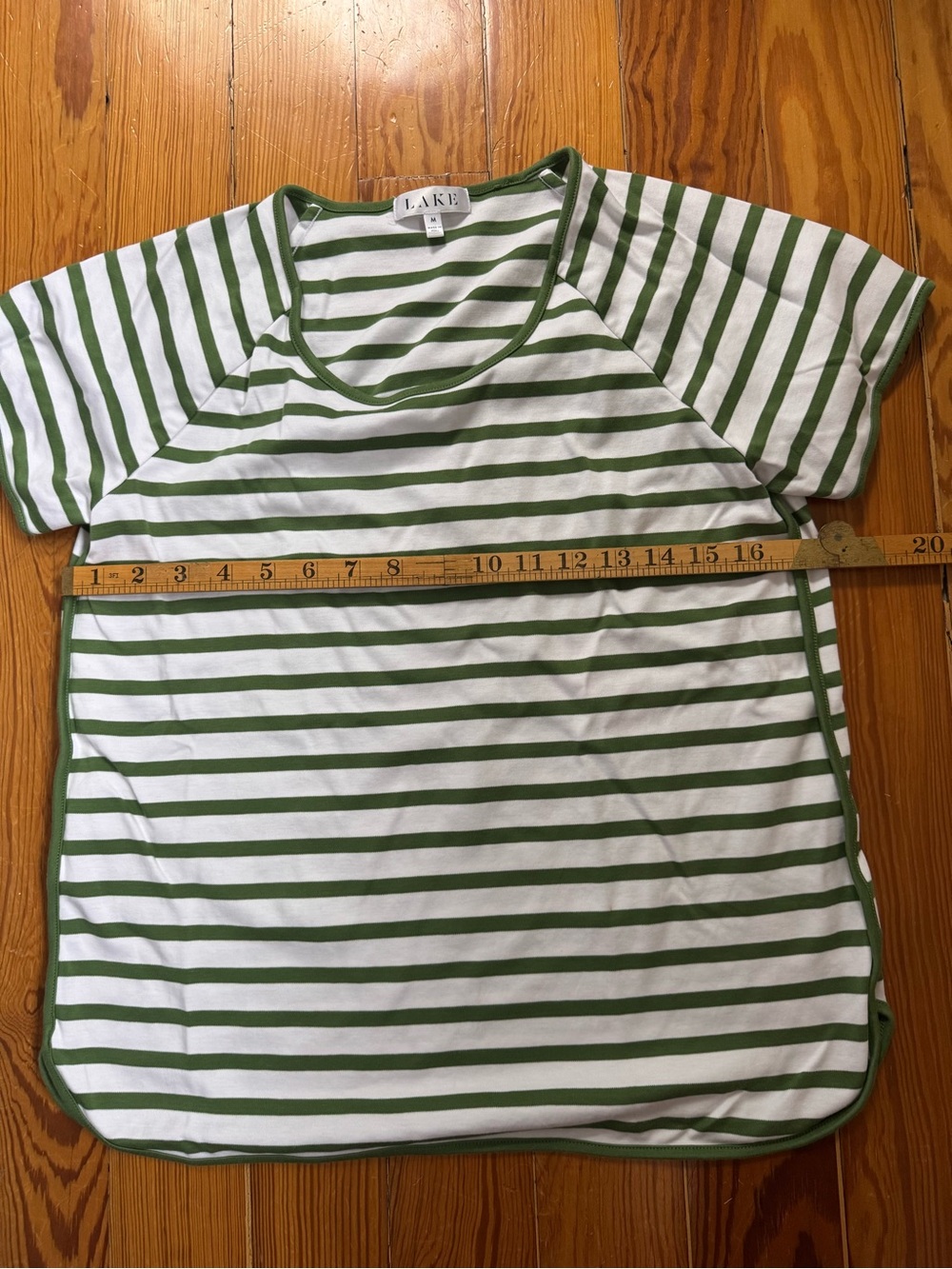 Lake Green & White Striped PJ Top - Picture 4 of 5